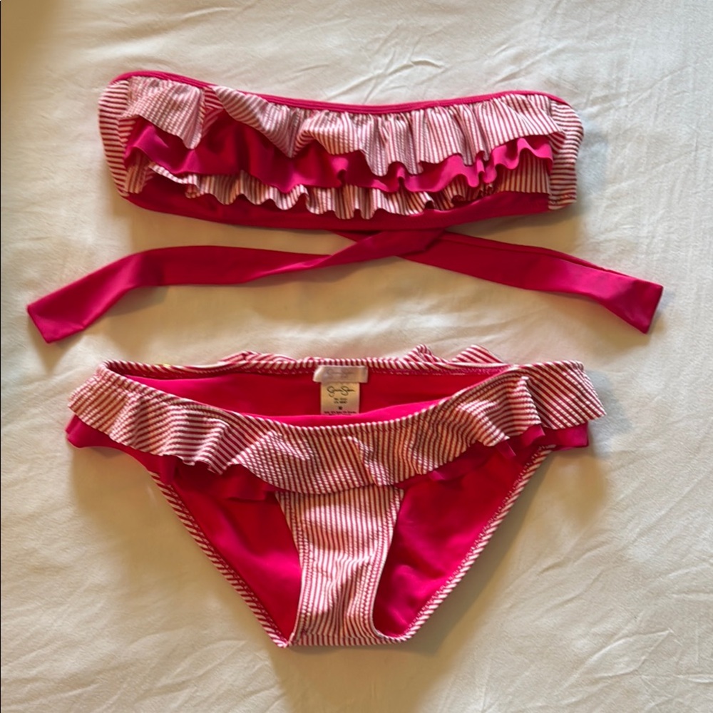 Women’sPink Ruffled Bikini Set